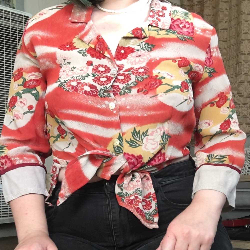 Floral button up blouse